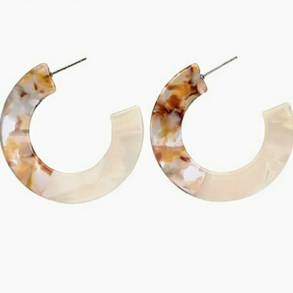Uptownthreds Jewelry - Bella Resin Flat Hoop Statement Earrings Acrylic
